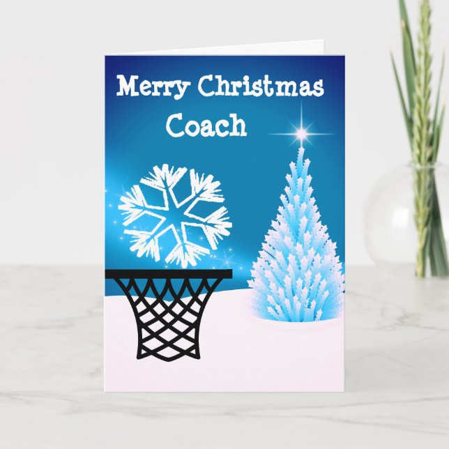 Netball Coach Christmas Greeting Holiday Card (Front)