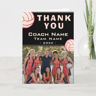 Netball Coach Team Name Photo Thank You Card