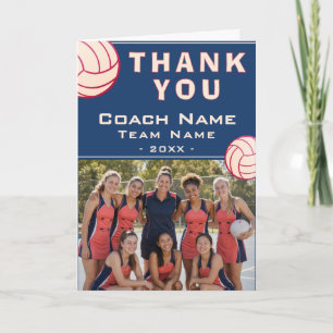 Netball Coach Team Name Photo Thank You Card