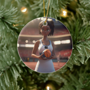 Netball Girl,  Ceramic Ornament