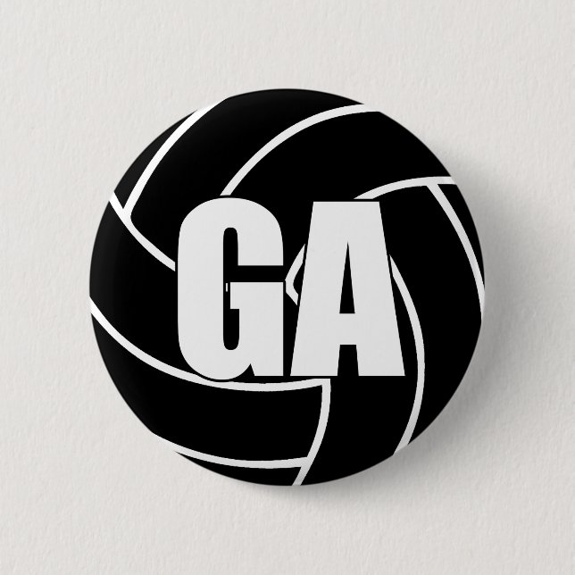 Netball Goal Attack GA 2 Inch Round Button (Front)
