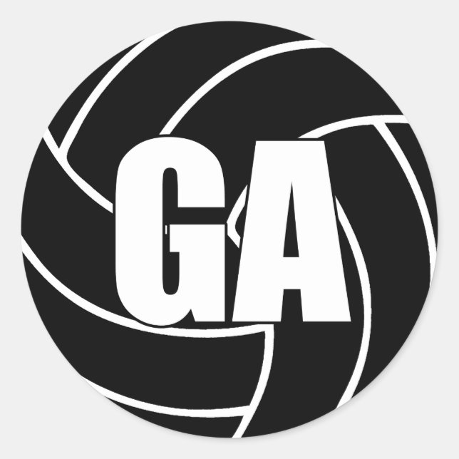 Netball Goal Attack, GA, Netball Team Stickers (Front)