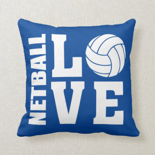 Netball Love Blue Netball Throw Pillow