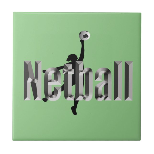 Netball Player And Dimensional Name,  Tile (Front)