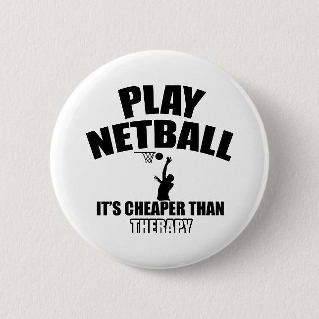Netball player designs 2 inch round button (Front)