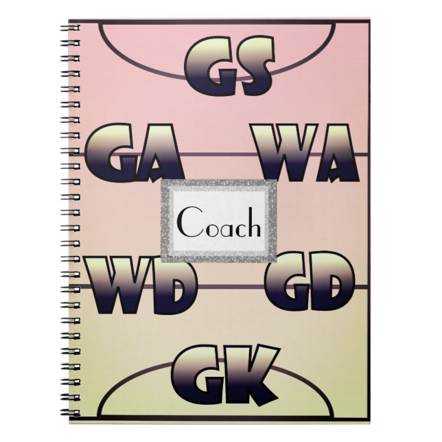 Netball Player Positions Personalised Notebook (Front)