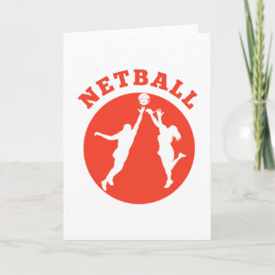 Netball player rebounding for ball card