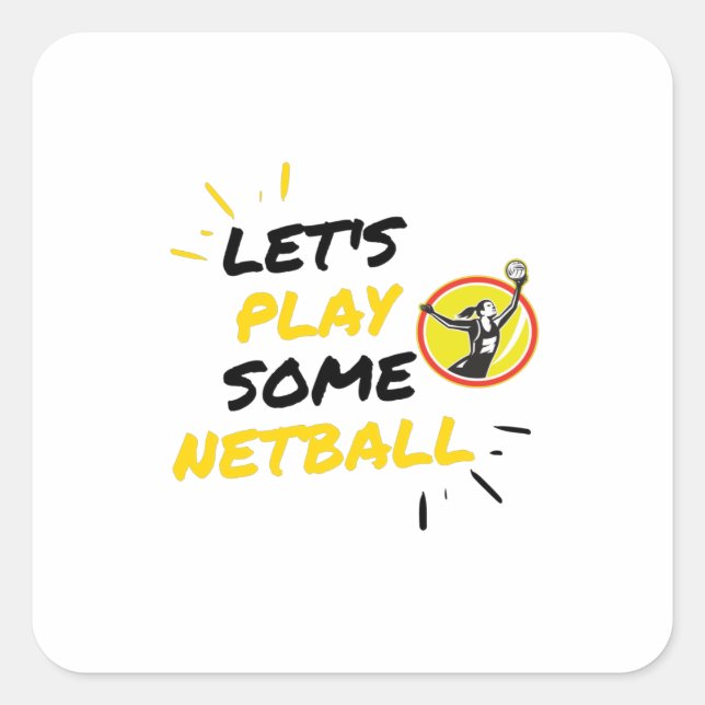 Netball player square sticker (Front)