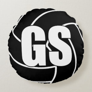 Netball Players - Goal Shoot - GS Round Pillow