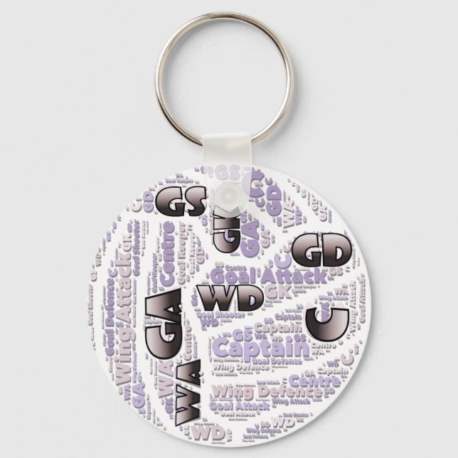 Netball Positions Ball Design Keychain (Front)
