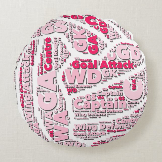 Netball Positions Ball Design Round Pillow (Front)
