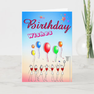 Netball Positions Blank Birthday Greeting Card