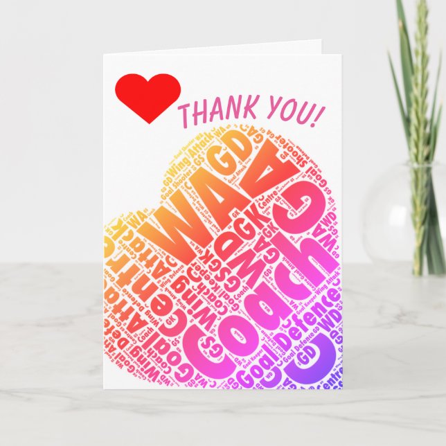 Netball Positions Heart Coach Thank You (Front)
