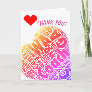 Netball Positions Heart Coach Thank You Card