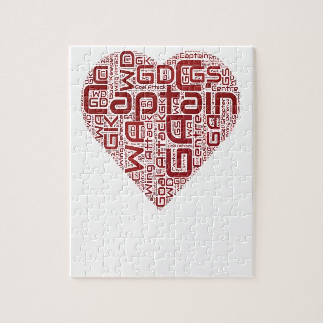 Netball Positions Heart Design Jigsaw Puzzle (Vertical)