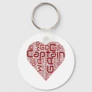 Netball Positions Heart Design Keychain