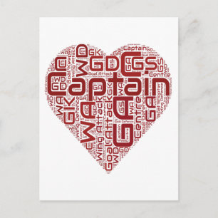 Netball Positions Heart Design Postcard