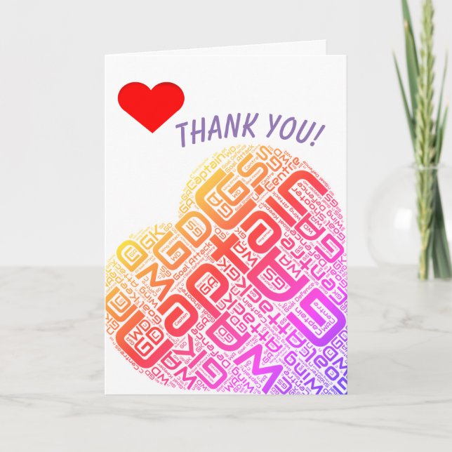 Netball Positions Heart Design Thank You (Front)