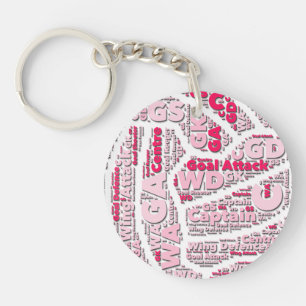 Netball Positions Typography Ball Design Keychain