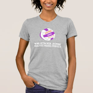 Netball purple white wing attack custom training T-Shirt