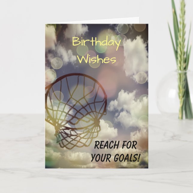 Netball Themed Birthday Greeting Card (Front)