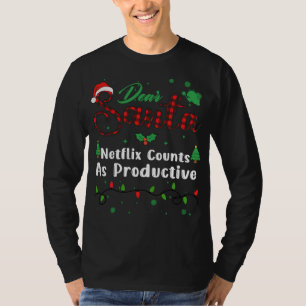 Netflix Counts As Productive Matching Christmas De T-Shirt