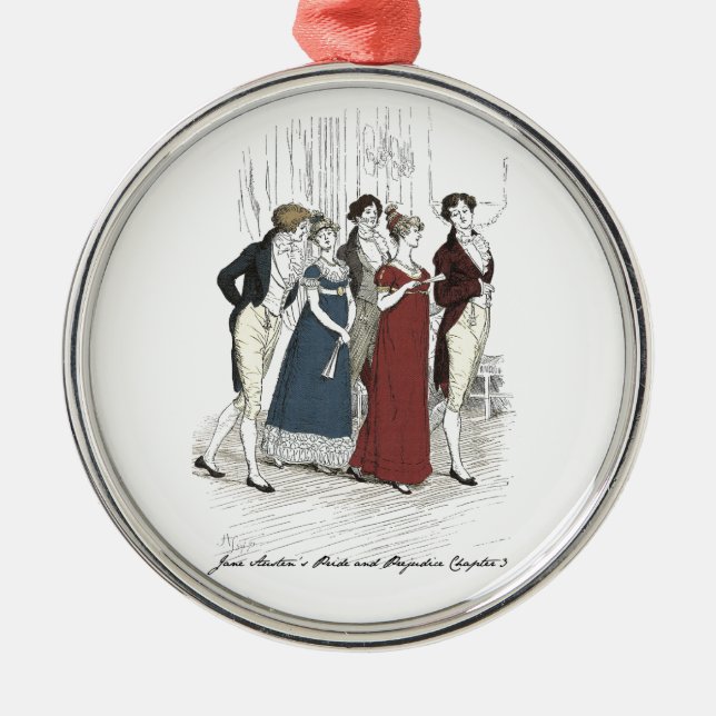 Netherfield Party Arrives  - Pride & Prejudice Metal Ornament (Front)