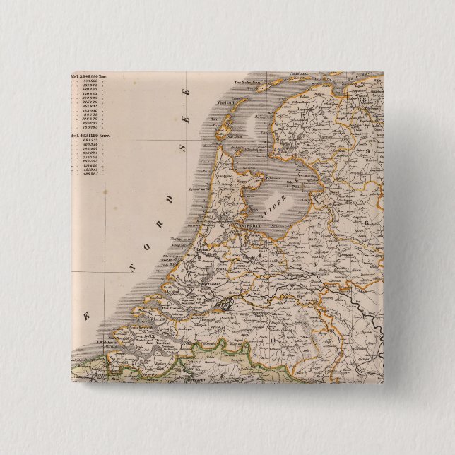 Netherland, Belgium 2 Inch Square Button (Front)