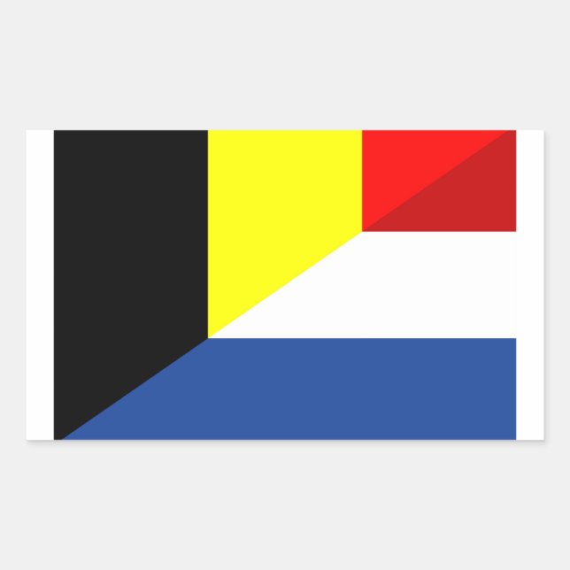 netherland belgium flag half country flag sticker (Front)