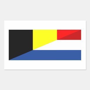 netherland belgium flag half country flag sticker