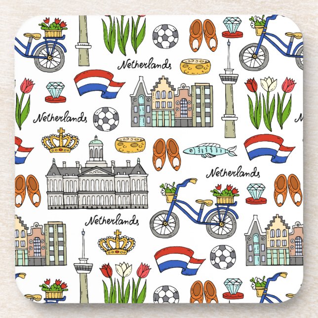 Netherland Doodle Pattern Coaster (Front)