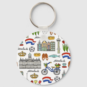 Netherland Doodle Pattern Keychain