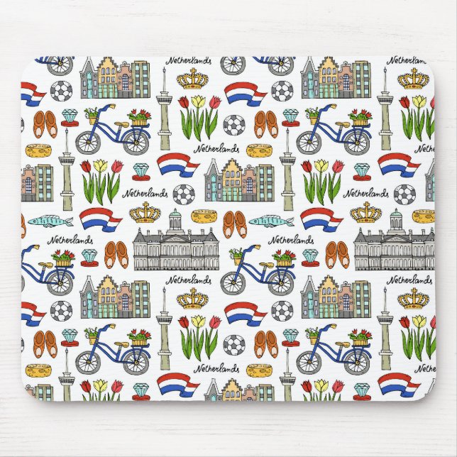 Netherland Doodle Pattern Mouse Pad (Front)