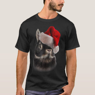 Netherland Dwarf Rabbit Christmas Santa Hat Bunny T-Shirt