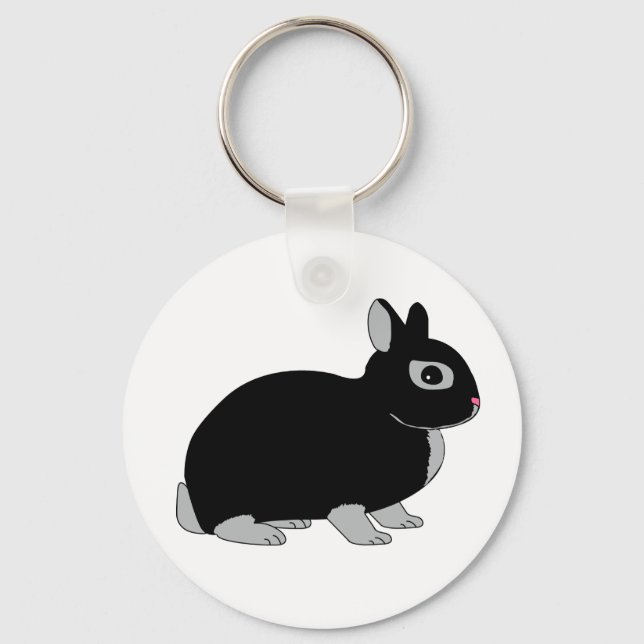 Netherland Dwarf Rabbit Keychain (Front)