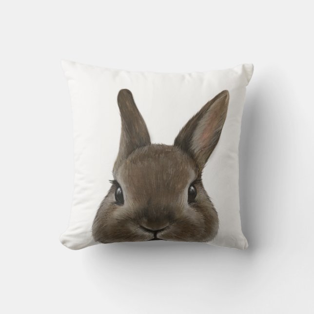 Netherland Dwarf rabbit Throw Pillow (Front)