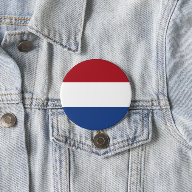 Netherland flag 3 inch round button (In Situ)