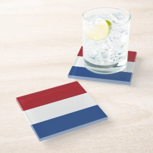 Netherland flag glass coaster