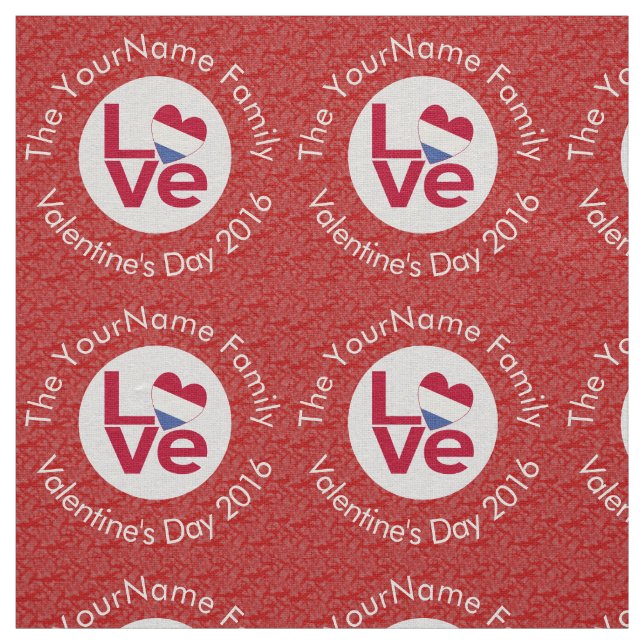 Netherlander Red LOVE Flag Personalized  Fabric (Swatch)