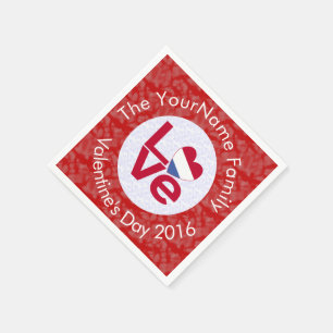Netherlander Red LOVE Flag Personalized Napkin