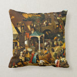 Netherlandish Proverbs-1559 Pieter Bruegel Elder Throw Pillow<br><div class="desc">Pieter Bruegel the Elder,  detailed painting,  Netherlandish Proverbs</div>