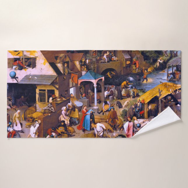 Netherlandish Proverbs, Pieter Bruegel the Elder Bath Towel (Bath Towel)