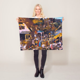 Netherlandish Proverbs, Pieter Bruegel the Elder Fleece Blanket