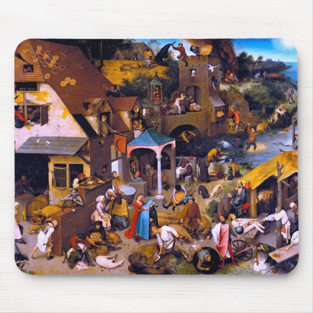 Netherlandish Proverbs, Pieter Bruegel the Elder Mouse Pad (Front)