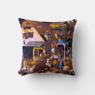 Netherlandish Proverbs, Pieter Bruegel the Elder Throw Pillow
