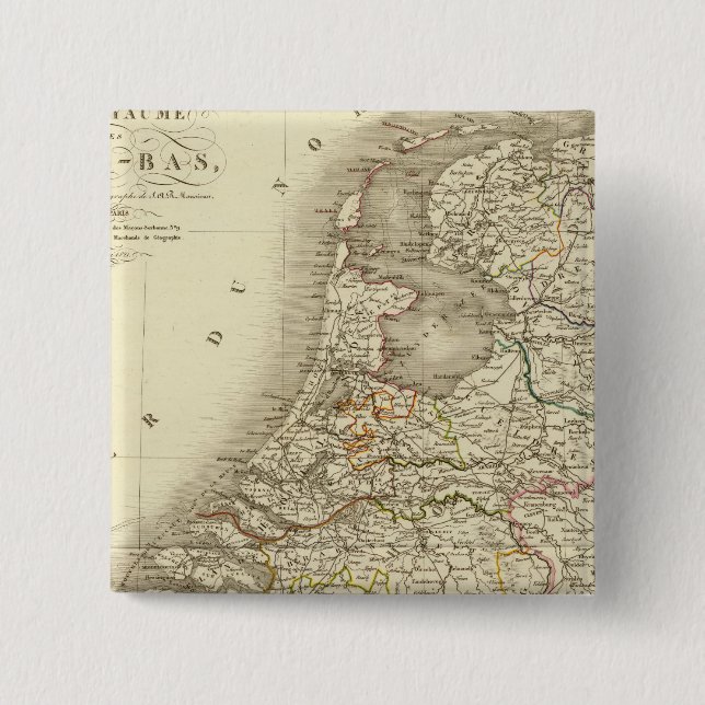 Netherlands 2 Inch Square Button (Front)