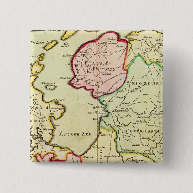 Netherlands 4 2 inch square button (Front)