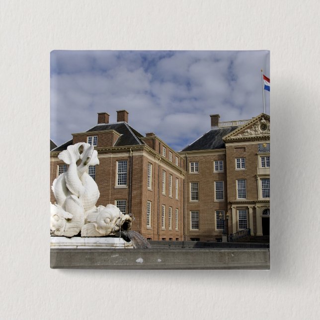 Netherlands (aka Holland), Apeldoorn near 2 2 Inch Square Button (Front)