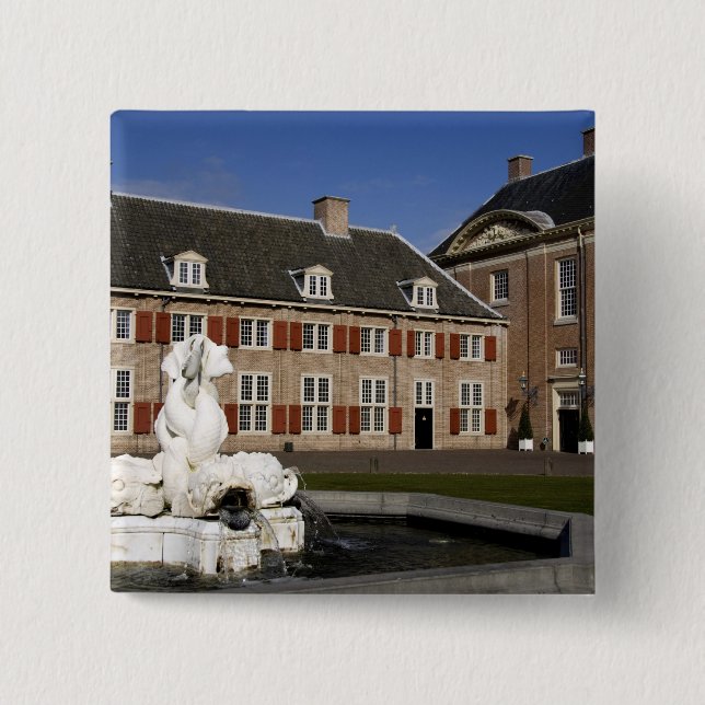Netherlands (aka Holland), Apeldoorn near 2 Inch Square Button (Front)