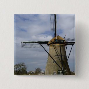 Netherlands (aka Holland), Kinderdijk. 19 2 Inch Square Button